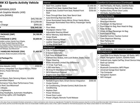 Used 2022 BMW X3 xDrive30i w/ M Sport Package image 29