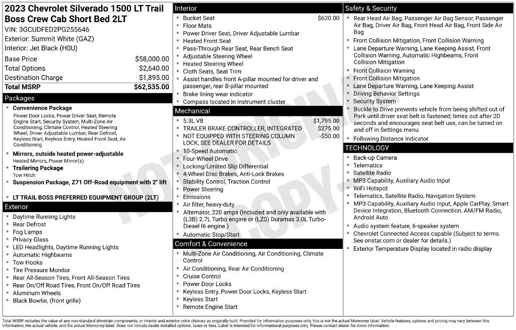 Used 2023 Chevrolet Silverado 1500 LT Trail Boss AWD/4WD image 36