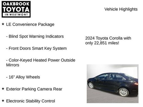 Certified 2024 Toyota Corolla LE FWD image 7
