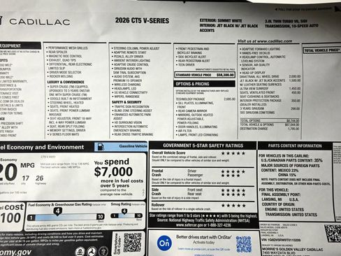 New 2026 Cadillac CT5 V image 38