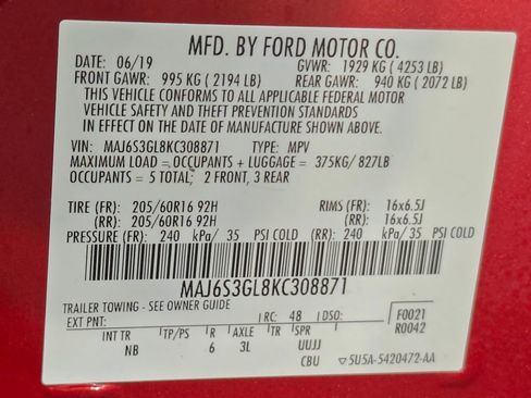 Used 2019 Ford EcoSport SE w/ SE Convenience Package image 55