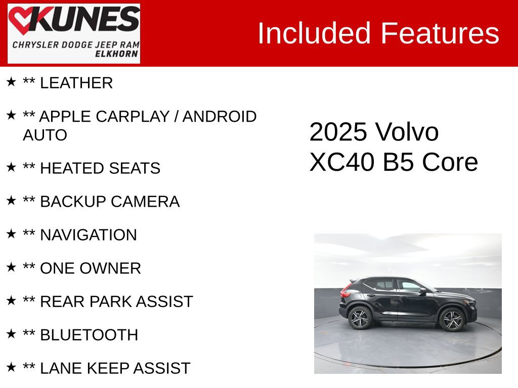 Used 2025 Volvo XC40 B5 Core AWD/4WD image 2