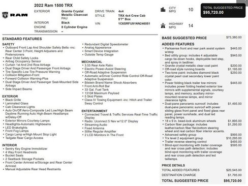 Used 2022 RAM 1500 TRX w/ TRX Level 2 Equipment Group AWD/4WD image 38