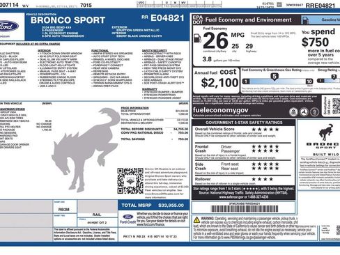 Used 2024 Ford Bronco Sport Big Bend w/ Convenience Package AWD/4WD image 6