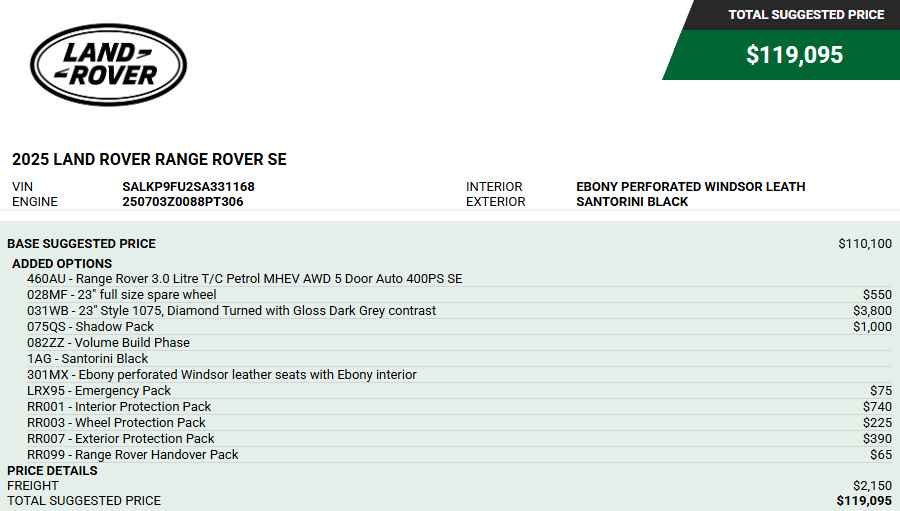 Used 2025 Land Rover Range Rover SE AWD/4WD image 3