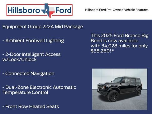 Certified 2025 Ford Bronco Big Bend w/ Black Diamond Package AWD/4WD image 3