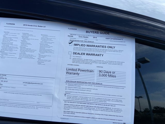 Used 2019 Honda Civic LX image 7
