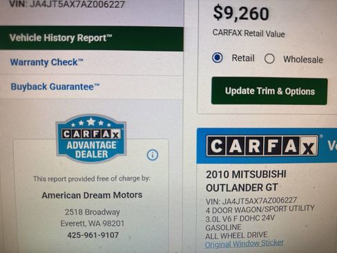 Used 2010 Mitsubishi Outlander GT image 3