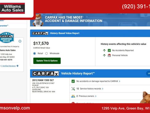 Used 2012 RAM 1500 Classic SLT image 3