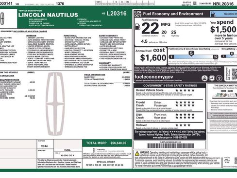 Used 2022 Lincoln Nautilus Reserve w/ Monochromatic Package image 6