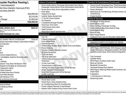 Used 2017 Chrysler Pacifica Touring-L w/ Tire & Wheel Group FWD image 3