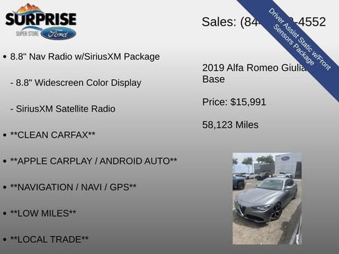 Used 2019 Alfa Romeo Giulia RWD image 9