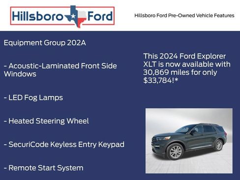 Used 2024 Ford Explorer XLT w/ Equipment Group 202A AWD/4WD image 3