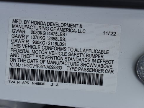 Certified 2022 Honda Accord Sport image 36