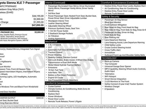 Used 2023 Toyota Sienna XLE w/ XLE Plus Package AWD/4WD image 34