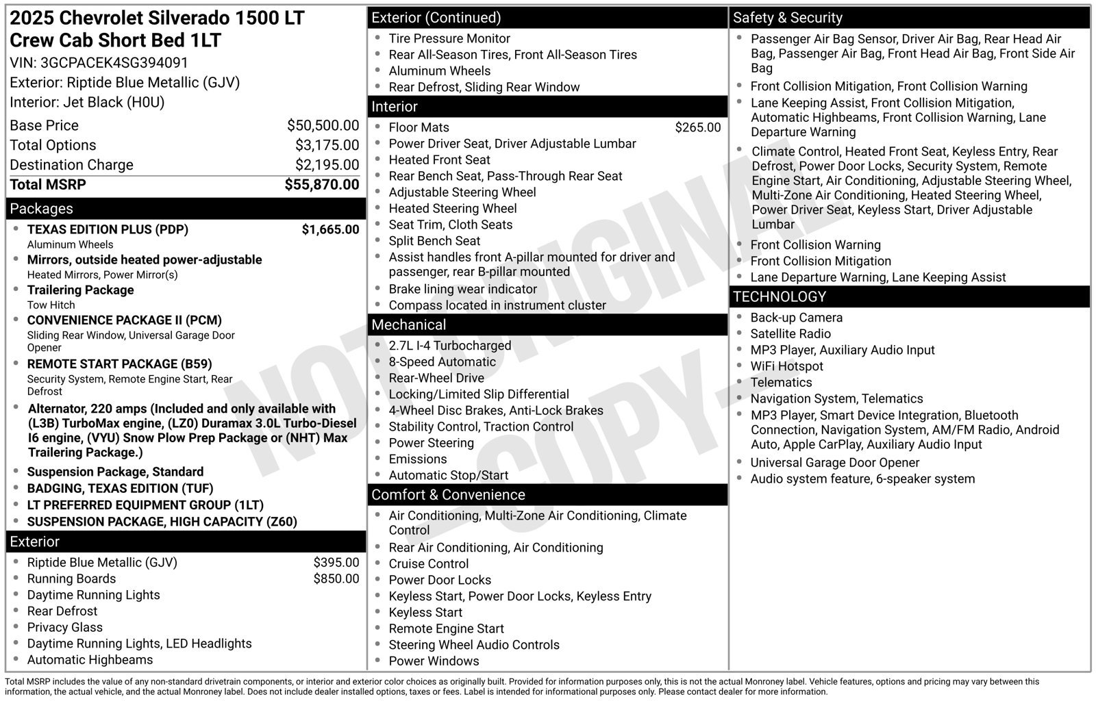 Used 2025 Chevrolet Silverado 1500 LT w/ Texas Edition Plus RWD image 46