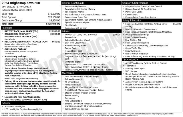 Used 2024 Chevrolet Brightdrop 600 w/ Battery Pack, Max Range AWD/4WD image 15