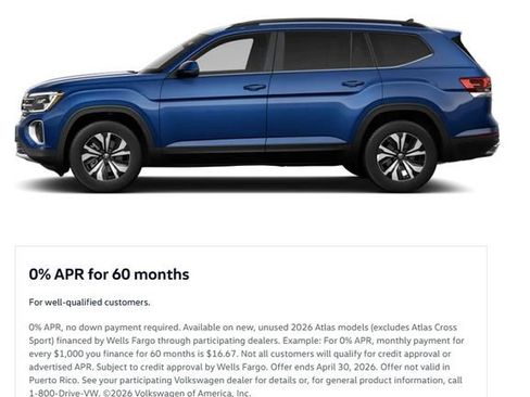 New 2026 Volkswagen Atlas SE image 11