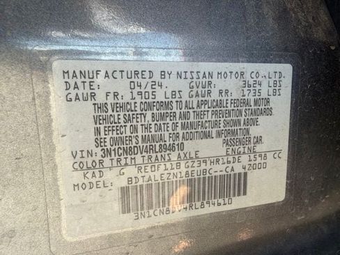 Certified 2024 Nissan Versa S w/ S Plus Package FWD image 27