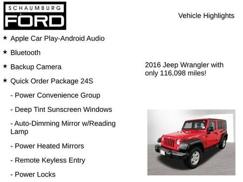 Used 2016 Jeep Wrangler Unlimited Sport w/ Quick Order Package 24S AWD/4WD image 8