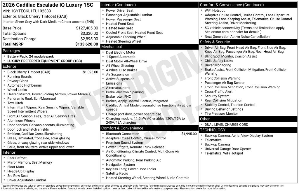 New 2026 Cadillac Escalade IQ Luxury 1 AWD/4WD image 4