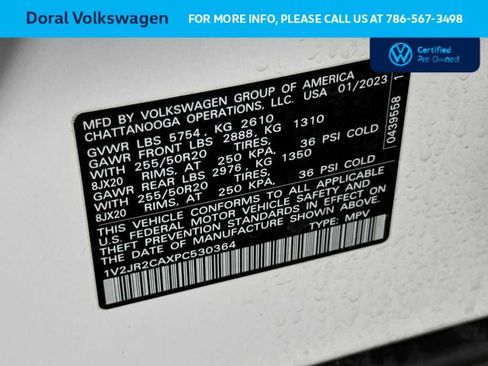 Used 2023 Volkswagen Atlas SE w/ Panoramic Sunroof Package FWD image 29