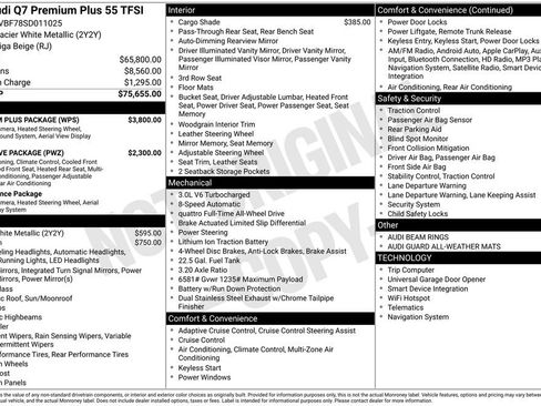 New 2025 Audi Q7 3.0T Premium Plus w/ Premium Plus Package AWD/4WD image 80