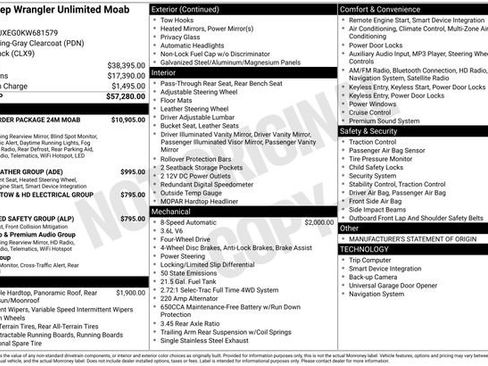 Used 2019 Jeep Wrangler Unlimited Sahara w/ Quick Order Package 24M Moab image 14