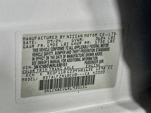 Used 2024 Nissan Versa SV w/ Trunk Package FWD image 12