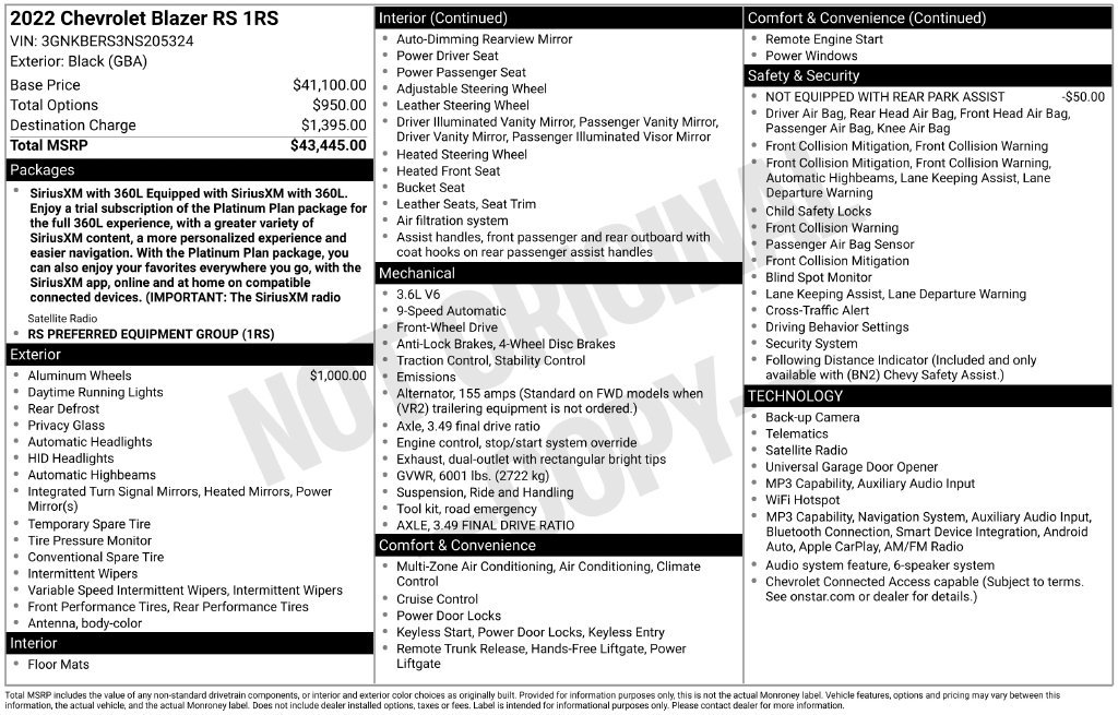 Used 2022 Chevrolet Blazer RS FWD image 23