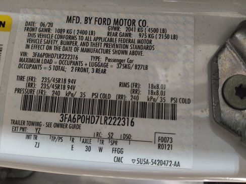 Used 2020 Ford Fusion SE w/ Equipment Group 151A FWD image 33