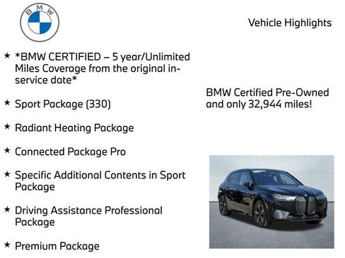 Certified 2024 BMW iX xDrive50 w/ Premium Package AWD/4WD image 11