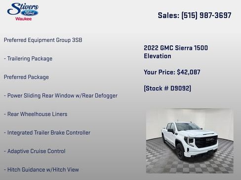 Used 2022 GMC Sierra 1500 Elevation w/ Preferred Package AWD/4WD image 26