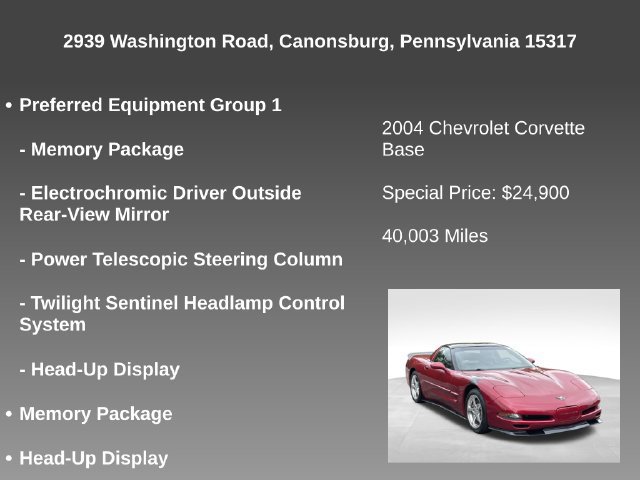 Used 2004 Chevrolet Corvette Coupe w/ Preferred Equipment Group RWD image 9