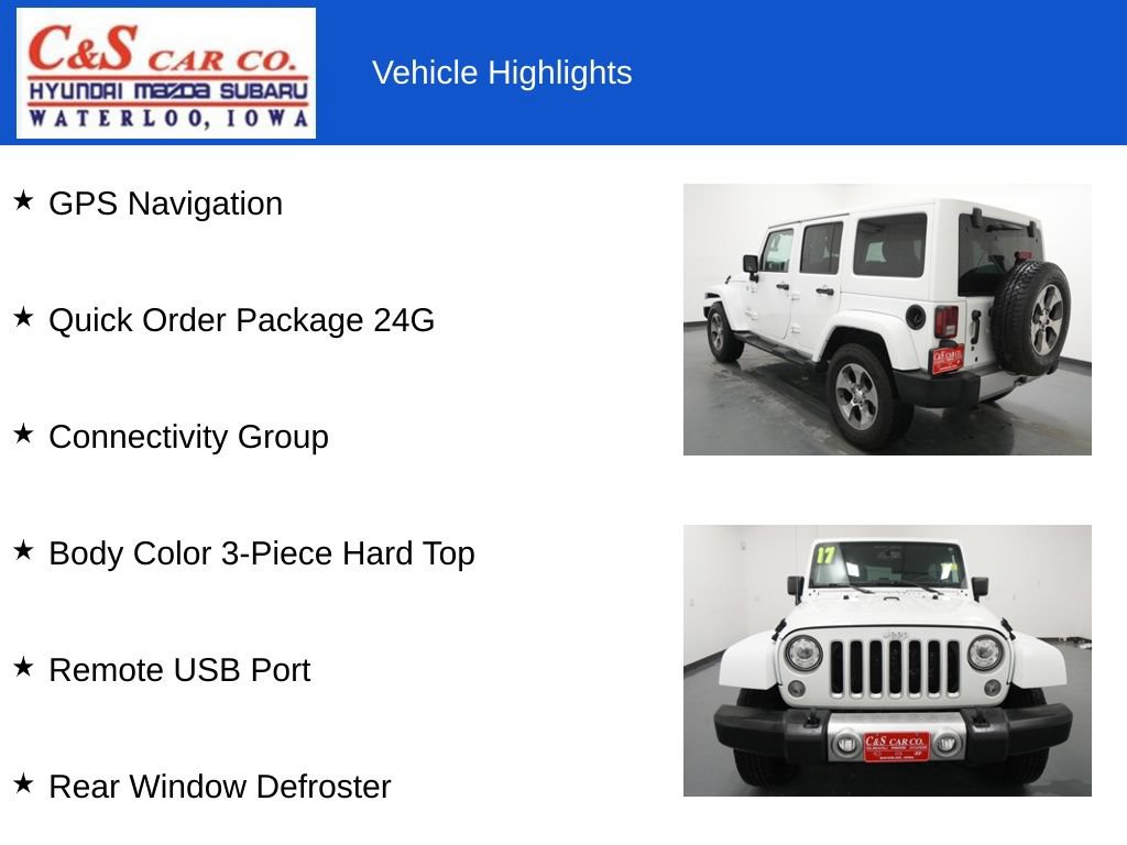 Used 2017 Jeep Wrangler Unlimited Sahara w/ Connectivity Group AWD/4WD image 7