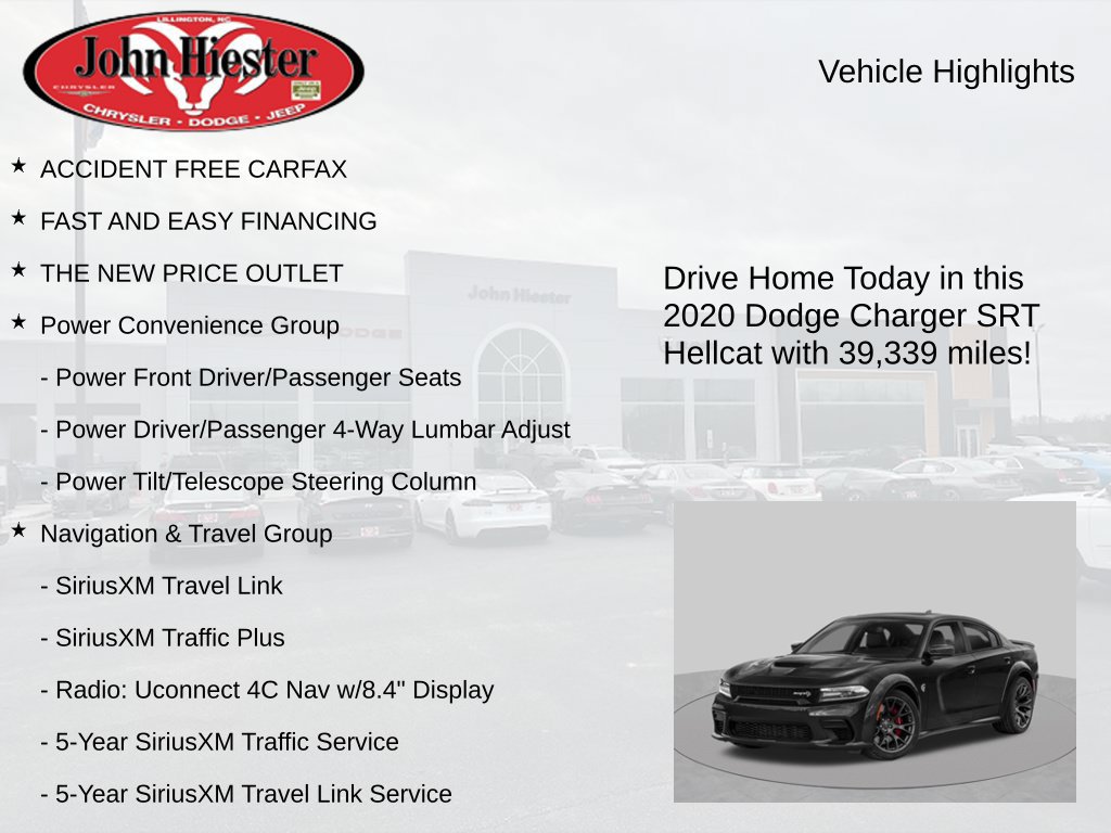 Used 2020 Dodge Charger SRT Hellcat w/ Harman/Kardon Audio Group RWD image 3