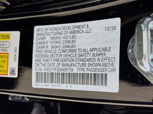 Certified 2025 Honda Accord LX image 35