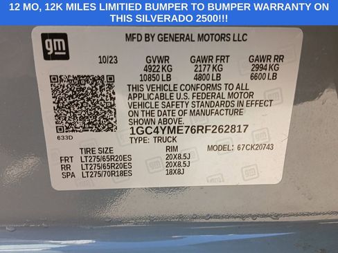 Used 2024 Chevrolet Silverado 2500 Custom w/ Custom Value Package image 35