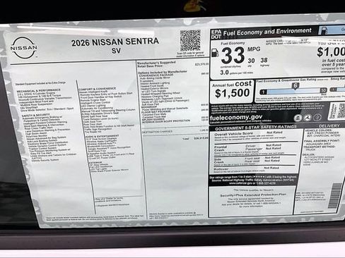 New 2026 Nissan Sentra SV w/ SV Convenience Package image 37