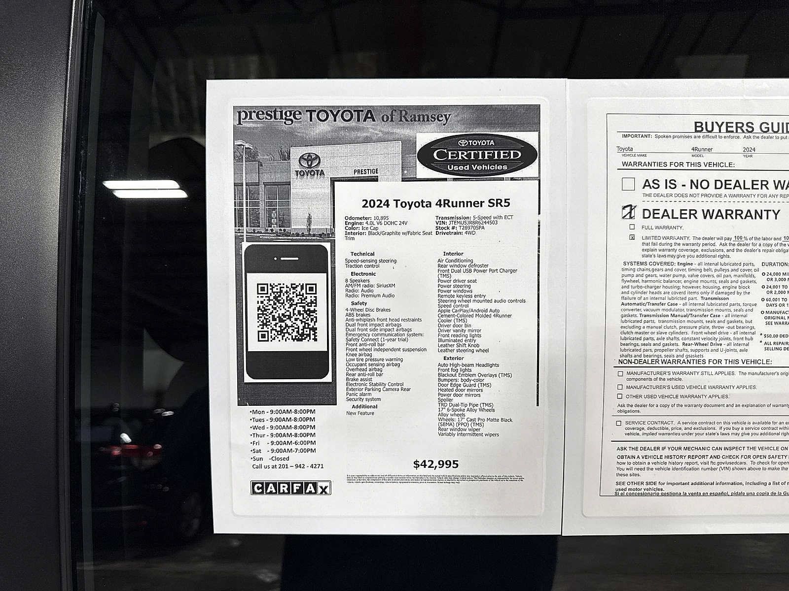 Certified 2024 Toyota 4Runner SR5 AWD/4WD image 13