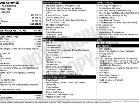 Certified 2023 Toyota Camry SE w/ Protection Package (Q2) (TMS) FWD image 32