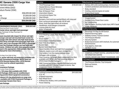 Certified 2024 GMC Savana 2500 Extended w/ Driver Convenience Package image 7