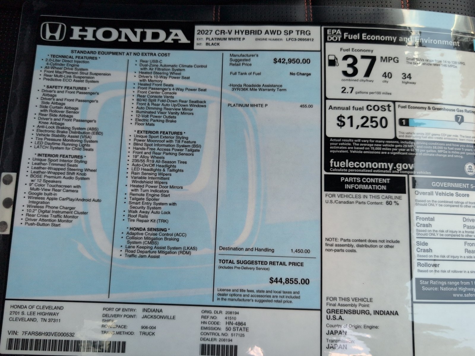 New 2027 Honda CR-V Sport Touring image 16
