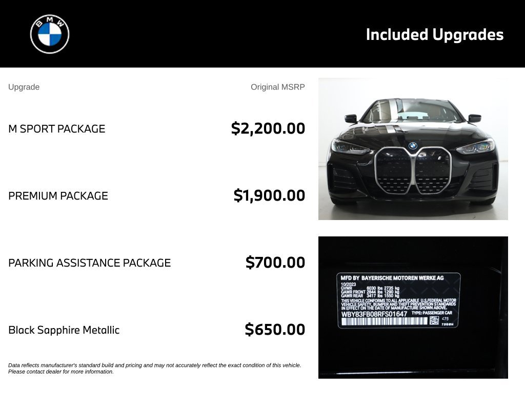 Used 2024 BMW i4 xDrive40i w/ M Sport Package AWD/4WD image 4