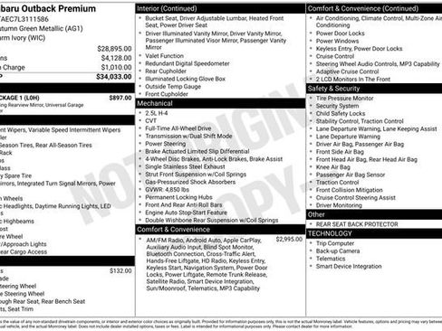 Used 2020 Subaru Outback Premium w/ Tech Package 1 image 3