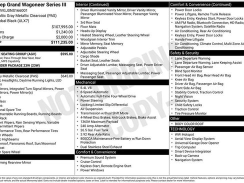 Used 2022 Jeep Grand Wagoneer Series III w/ Flexible Seating Group image 2