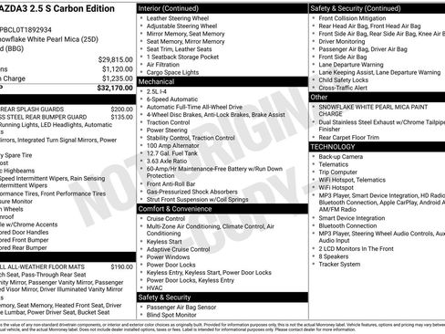 New 2026 MAZDA MAZDA3 Carbon AWD/4WD image 24