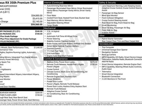 Used 2023 Lexus RX 350 w/ Accessory Package (Z1) AWD/4WD image 6