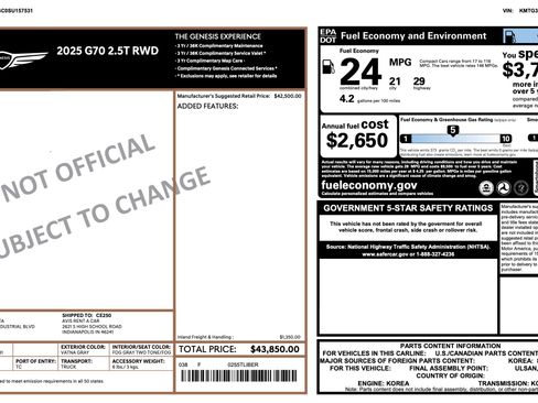 Used 2025 Genesis G70 2.5T image 5