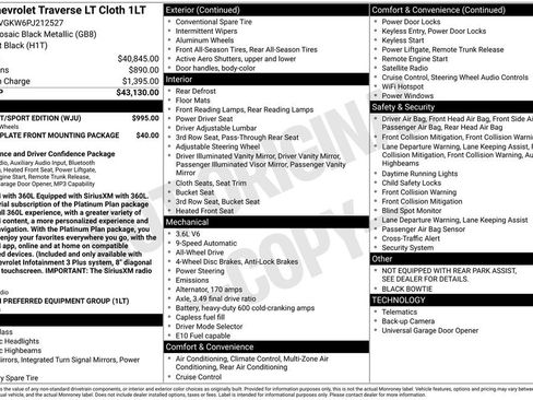 Used 2023 Chevrolet Traverse LT w/ Midnight/Sport Edition AWD/4WD image 3